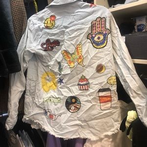 Lauren Moshi light denim fringe shirt